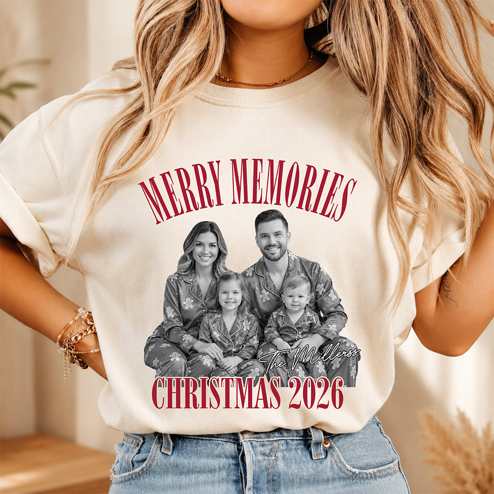 Custom Photo Merry Memories Christmas 2026 Comfort Shirt CH07 180642