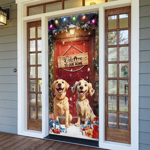 Custom Cute 3D Dog Welcome To Our Home Christmas Decoration Door Cover HA75 898086