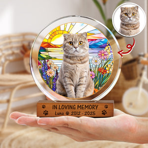 Custom Photo Forever In My Heart Dog Cat Pet Memorial Round Acrylic Frame Block HA75 897014