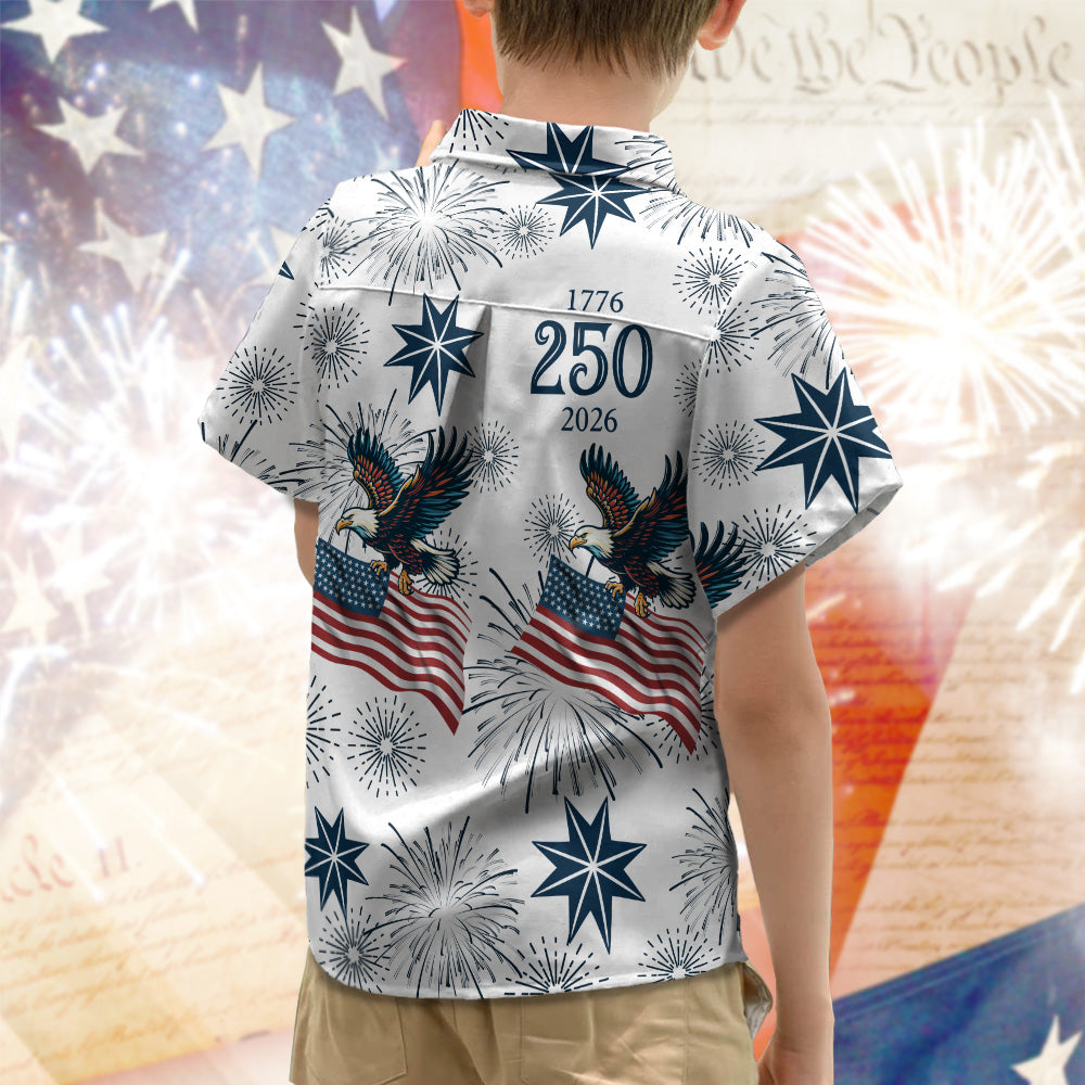 America 250 Years Anniversary 1776–2026 Eagle Kid Hawaii Shirt TH10 169401