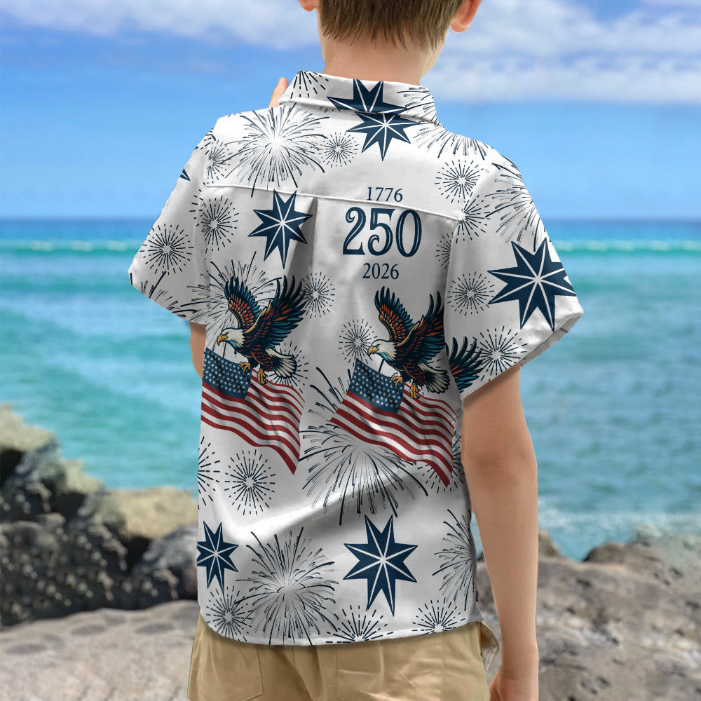 America 250 Years Anniversary 1776–2026 Eagle Kid Hawaii Shirt TH10 169401