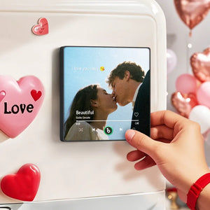 Custom Photo Fridge Magnet - Personalized Spotify Plaque Song, Keepsake Gift, Christmas Gift for Lover LM32 897485
