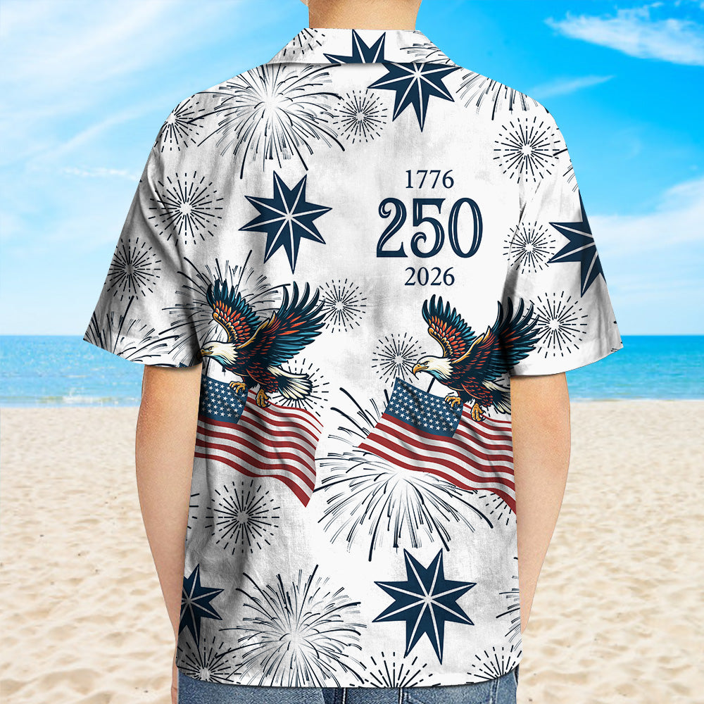 America 250 Years Anniversary 1776–2026 Eagle Kid Hawaii Shirt TH10 169401