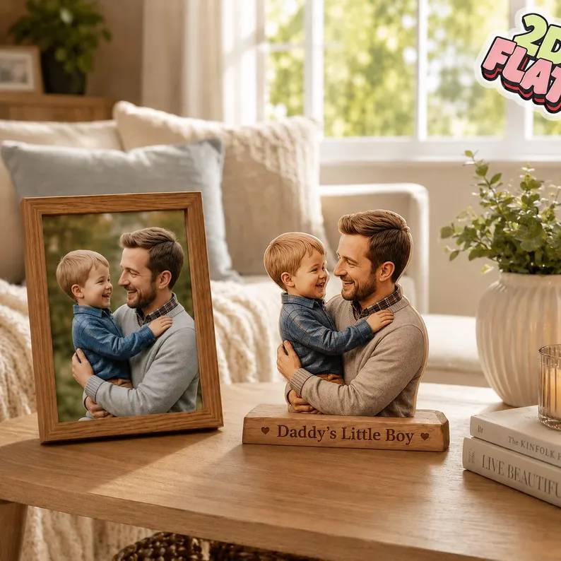 Custom Photo Dad with Kids Acrylic Block Plaque Father’s Day Gift HO82 902550