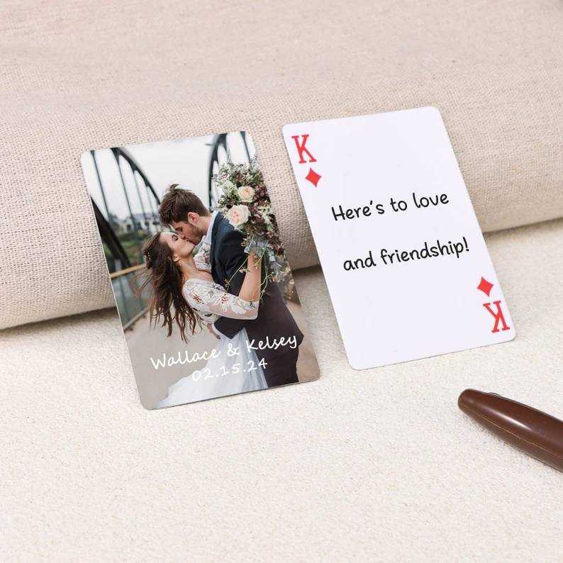 Custom Photo Wedding Playing Cards - Personalized Wedding Guest Book Alternative, Newlywed Gift HO82 903260