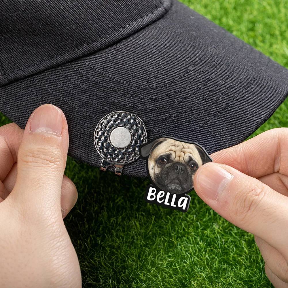 Personalised Photo Golf Ball Marker with Magnetic Hat Clip with Name Birthday Father's Day Gift for Golf Lover HO82 900624