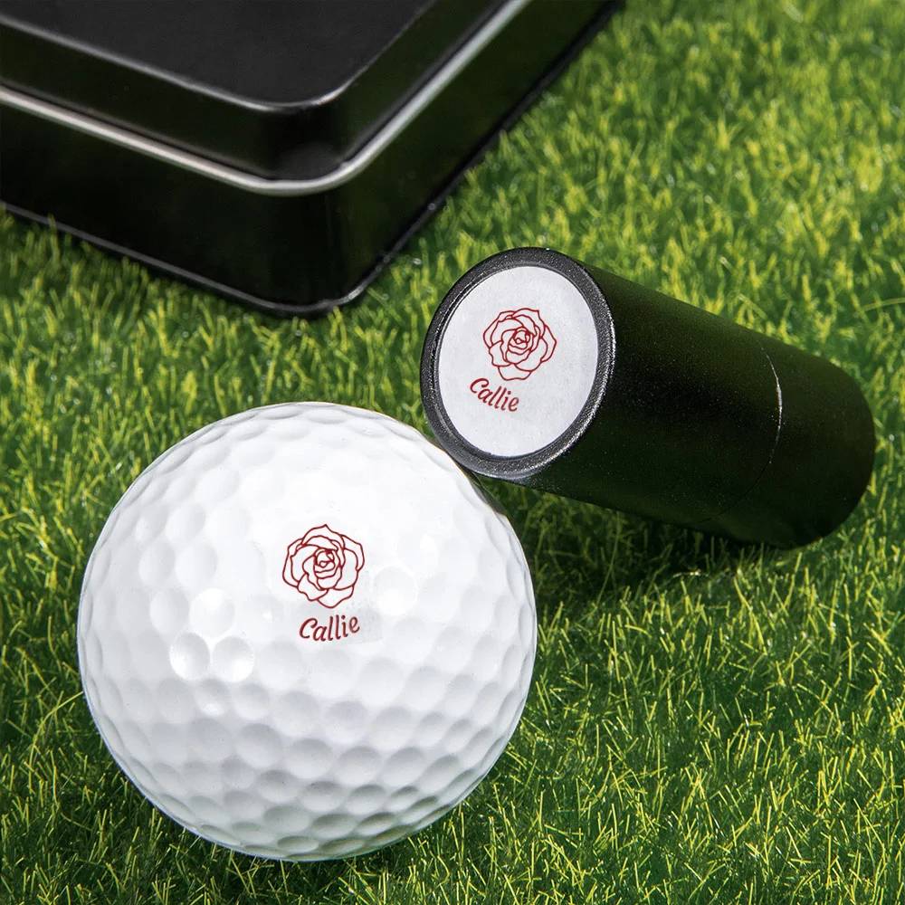 Personalised Birth Flower Initial Name Golf Ball Stamp, Mother's Day, Birthday, Women Golfers, Golf Lovers HO82 900622