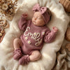 Personalized Baby Romper Set, Baby Girl Romper, Hand Embroidered Newborn Gift HO82 903820