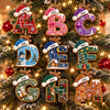 Personalized Gingerbread Letter with Santa Hat Wood Ornament HO82 904274