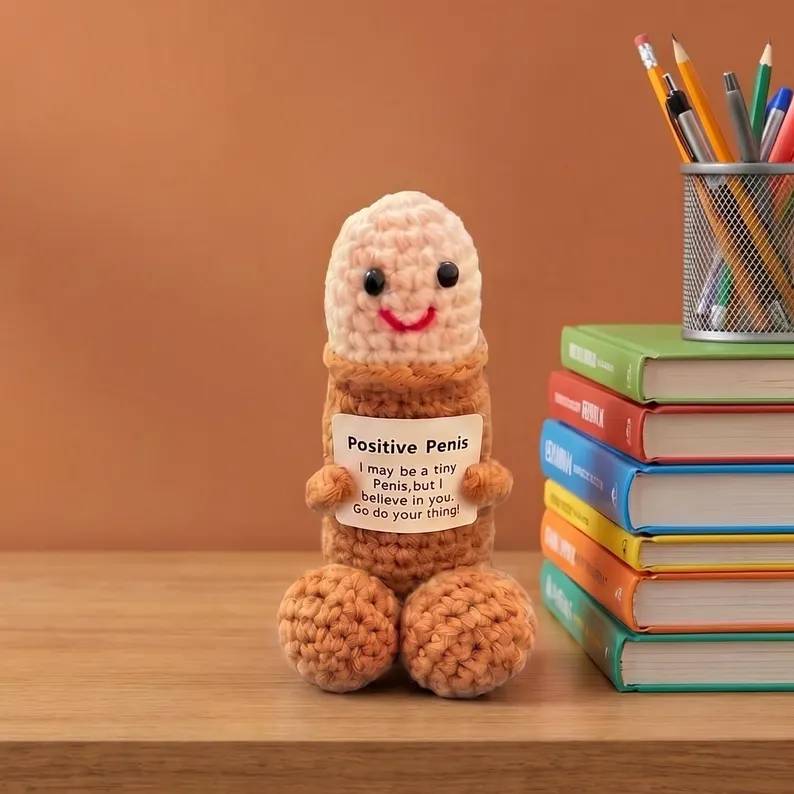 Personalized Crochet Emotional Support Doll, Funny Handmade Plush Gift, Custom Message Mini Doll Car Hanging Cute Encouragement Gift HO82 903750