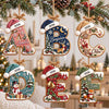 Personalized Initial Letter with Santa Hat Wood Ornament HO82 904272