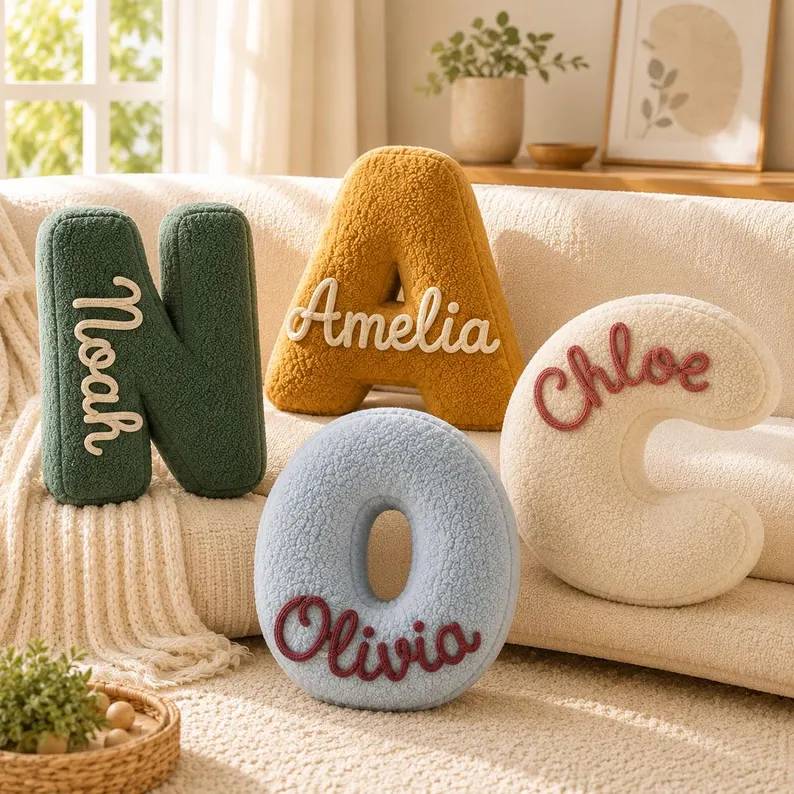 Personalized Letter Plush Pillow - Nursery Decor, Home Decor Gift, Housewarming Gift HO82 903848