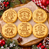 Personalized Family Name Christmas Cookie Stamp – Cute Penguin, Snowman & Reindeer Holiday Baking Stamp CH07 181096