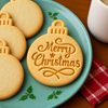 Merry Christmas Bauble Shaped Cookie Stamp TH10 171503