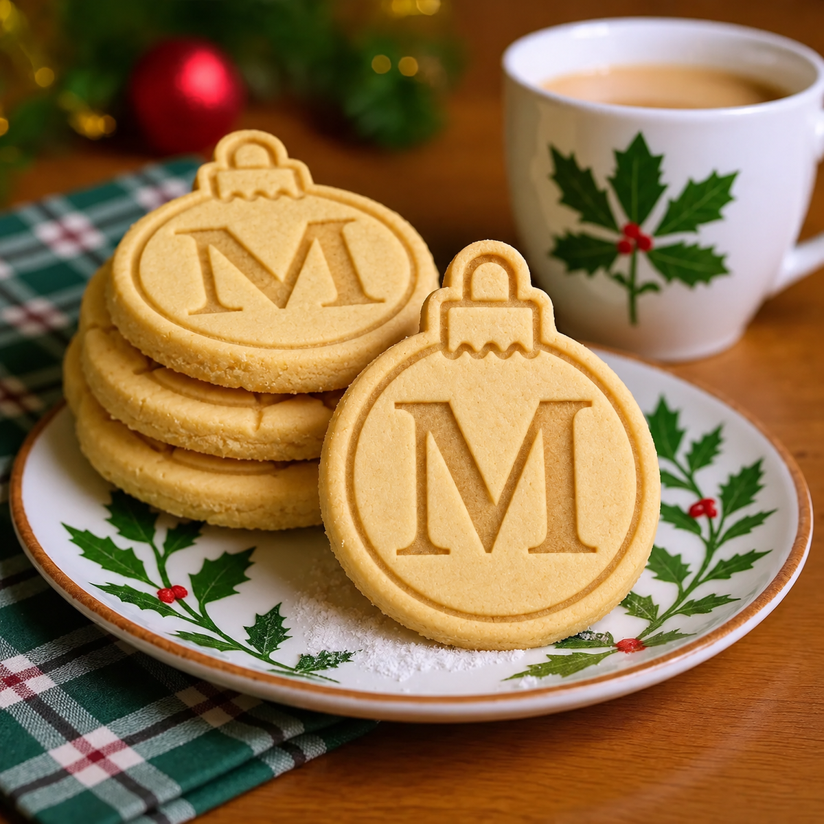 Custom Name Christmas Bauble Cookie Stamp TH10 171499