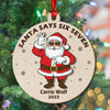 Personalized Santa Says Six Seven 2 Layered Wood Ornament Funny 6 7 Meme Xmas Ornament CH07 896774