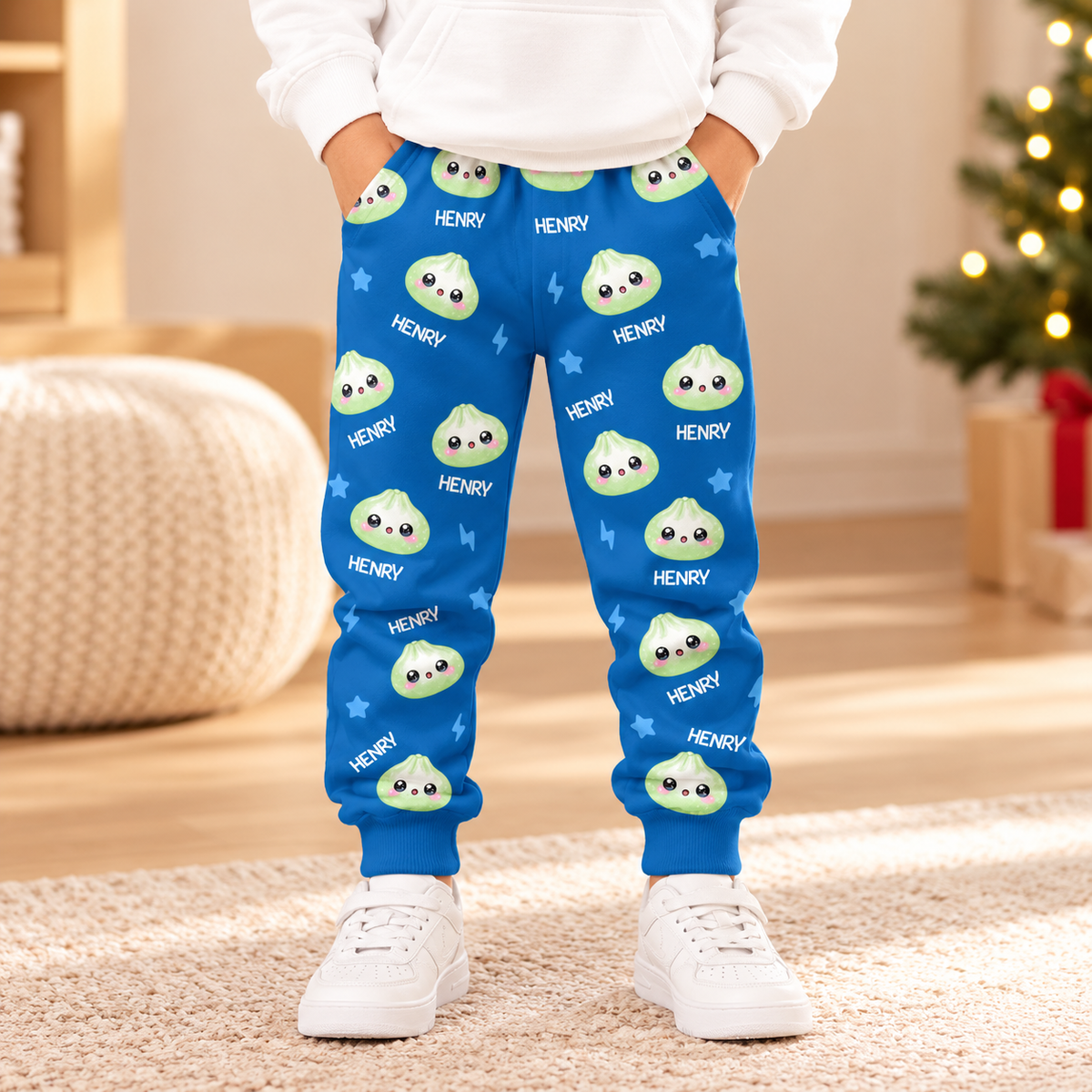 Custom Name With Dumpling Sweatpants, Christmas Gift For Kids TH10 171629