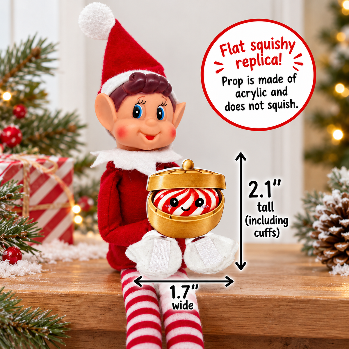 Elf Dumpling Squishy Acrylic Prop, Christmas Elf Accessory HO82 904014