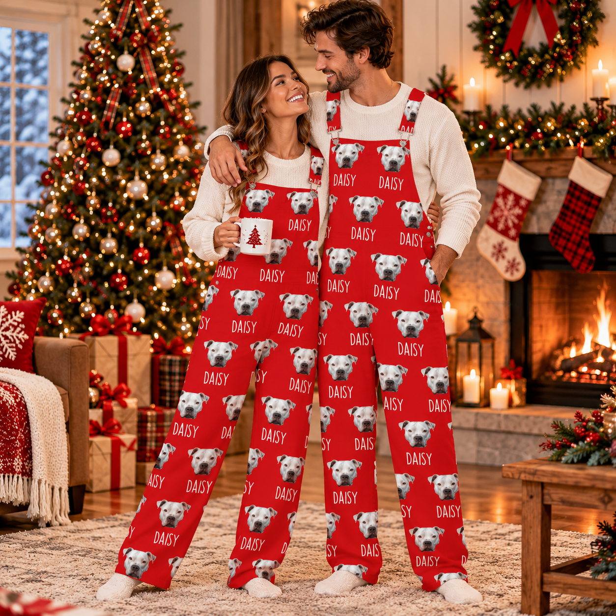 Custom Pet Portrait Overall Jumpsuit - Personalized Dog/Cat/Person Photo & Name Gift HO82 903934