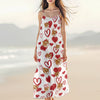 Custom Photo Love Heart Cat Women's V-Neck Cami Maxi Dress HO82 893738