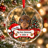 Custom Pet Photo My First Christmas Glass Ornament CH07 181026