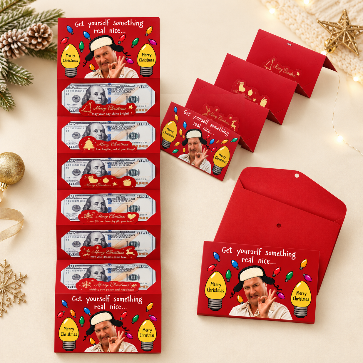 Funny Cousin Christmas Movie Christmas Cash Gift Envelope - Get Yourself Something Real Nice CH07 180520