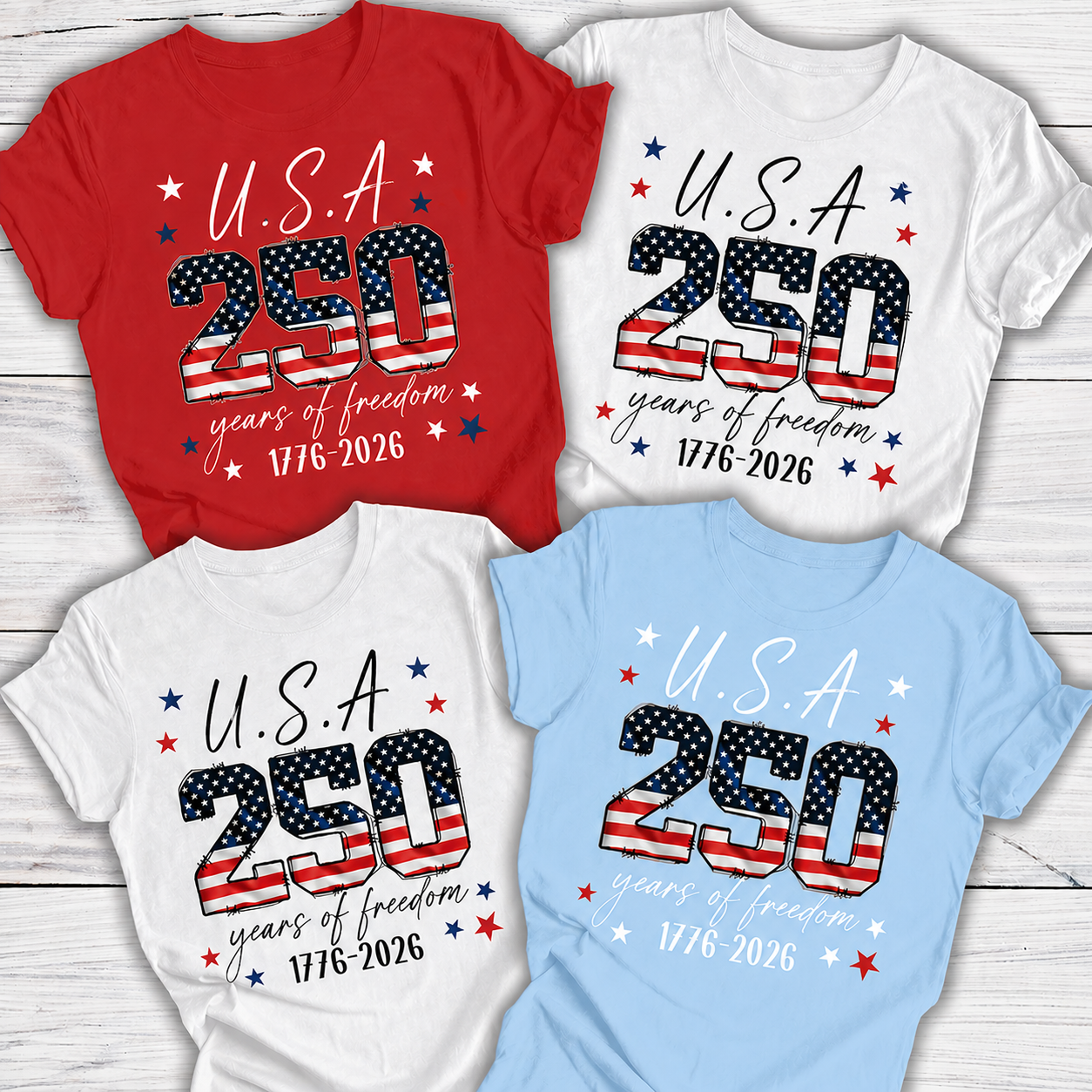 U.S.A 250 Years Of Freedom Shirt TH10 169727