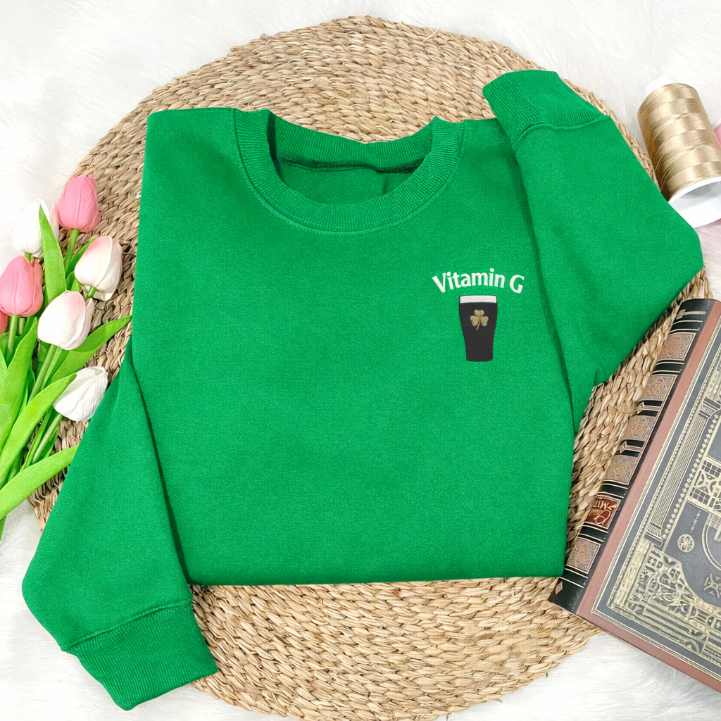 Vitamin G Guinness Embroidered Sweatshirt - Funny Irish Beer Tee HO82 901436