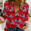 Patriotic American Flag Women Blouse, USA 250th Anniversary TH10 170111