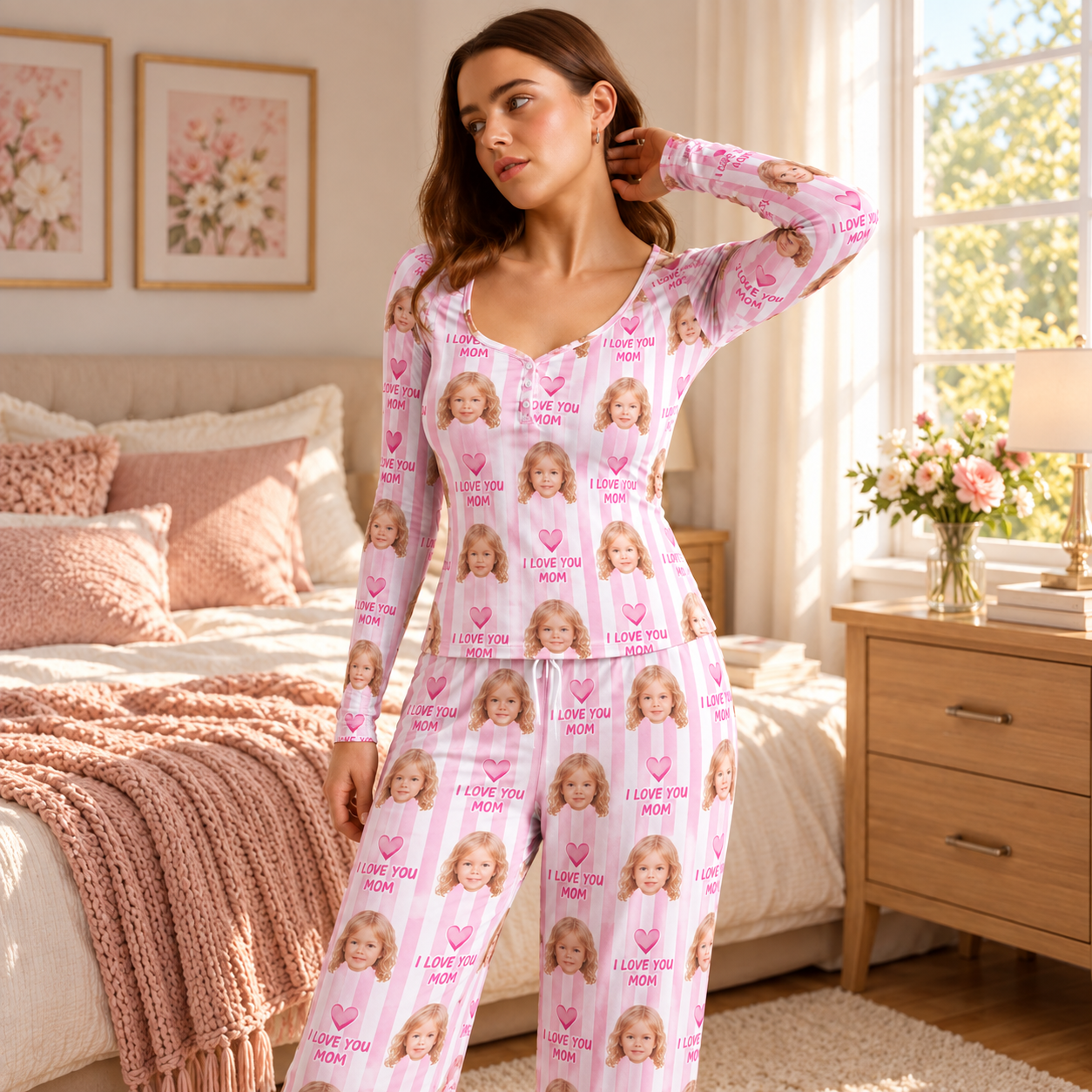 Custom Photo I Love You Mom Women's Sleepwear HO82 903816
