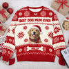 Custom Dog Photo Best Dog Dad, Dog Mom Ever Christmas Ugly Sweater TH10 170953