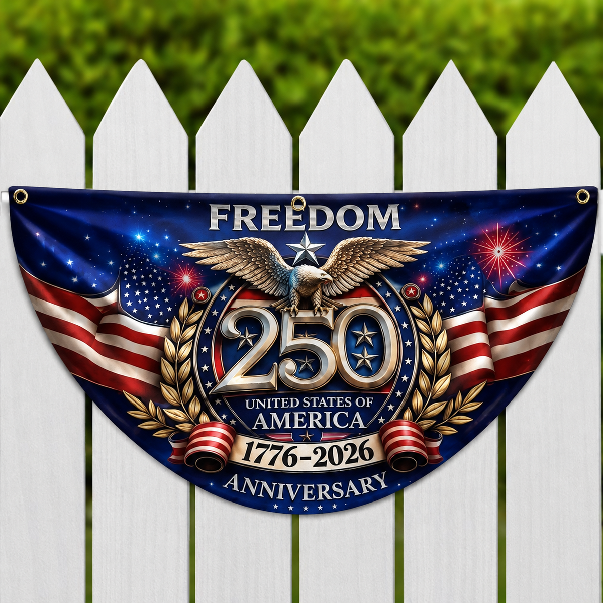 USA Eagles 250th Anniversary Semiquincentennial 1776-2026 Non-Pleated Fan Flag HO82 902822
