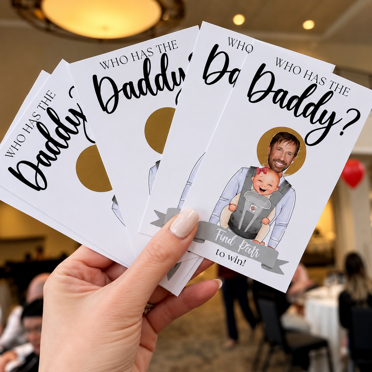 Personalized Who Has The Daddy Scratch Off Game Card – Funny Baby Shower Game, Baby Shower Activity HO82 903102