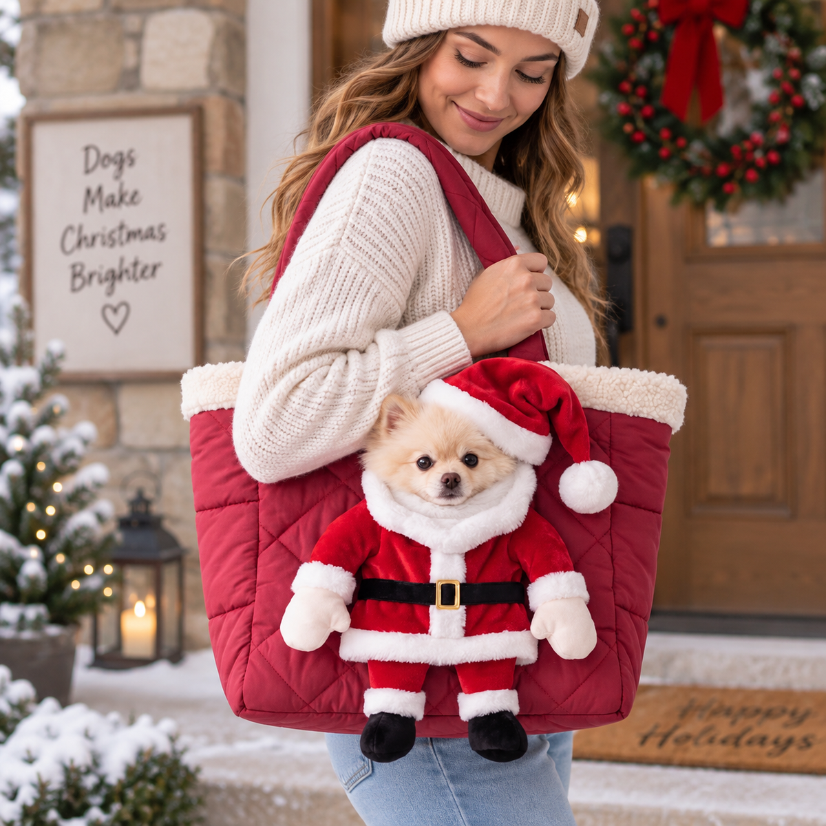 Santa Pet Carrier for Small Dogs and Cats HO82 903774