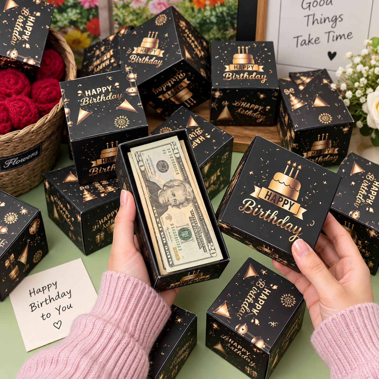 Birthday Party Pop-Up Money & Photo Box, Surprise Pop-Up Money Box Gifts HO82 903710