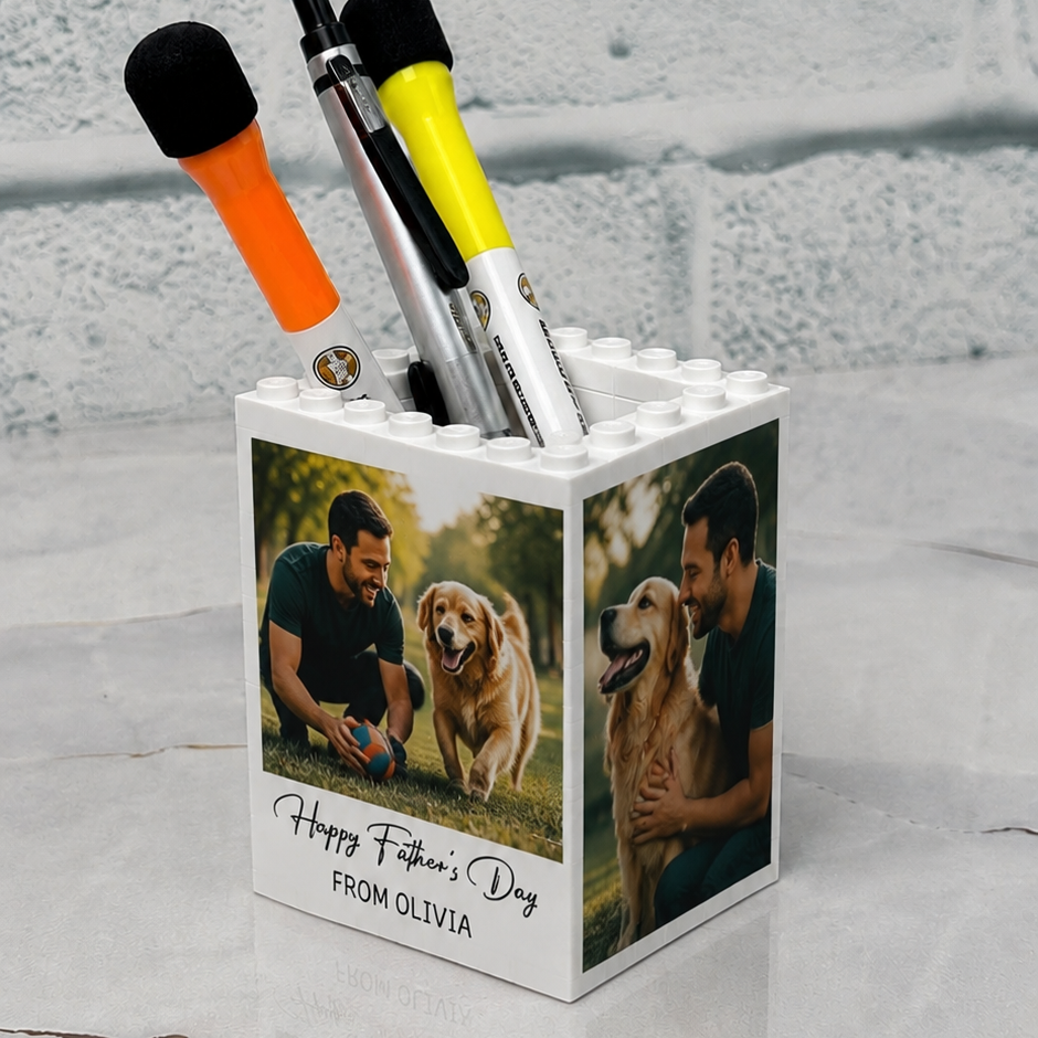 Custom Photo Happy Father's Day To the Best Dog Dad Building Brick Blocks TH10 169779