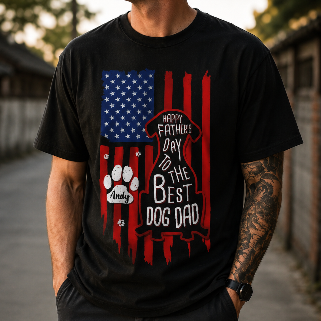 Happy Father's Day To Best Dog Dad Flag Dark Shirt CH07 911778