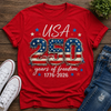 4th of July, 250th Anniversary Faux Patchwork, Independence Day Shirt TH10 170117