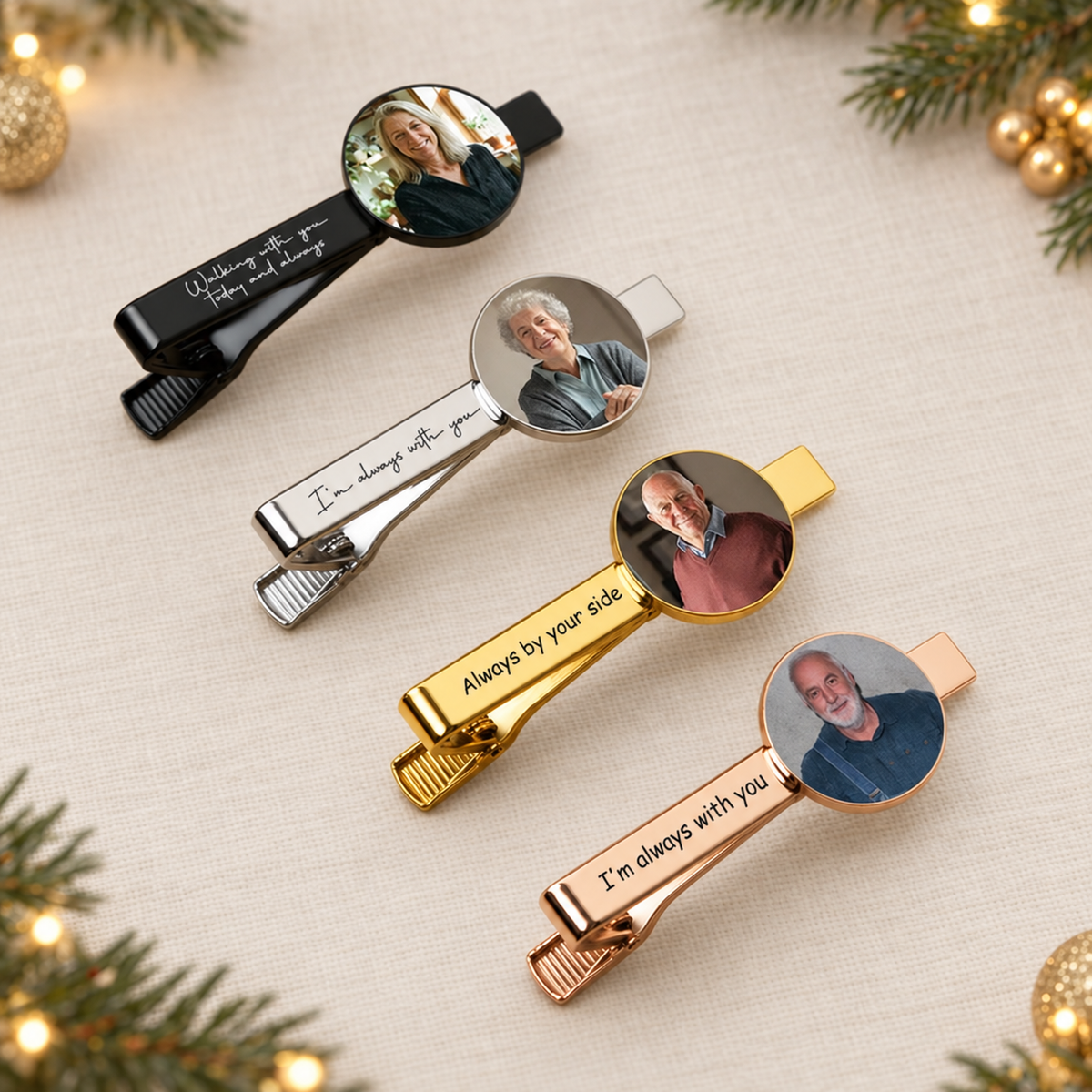 Custom Photo And Text Tie Clip For Groom, Husband, Dad TH10 169391