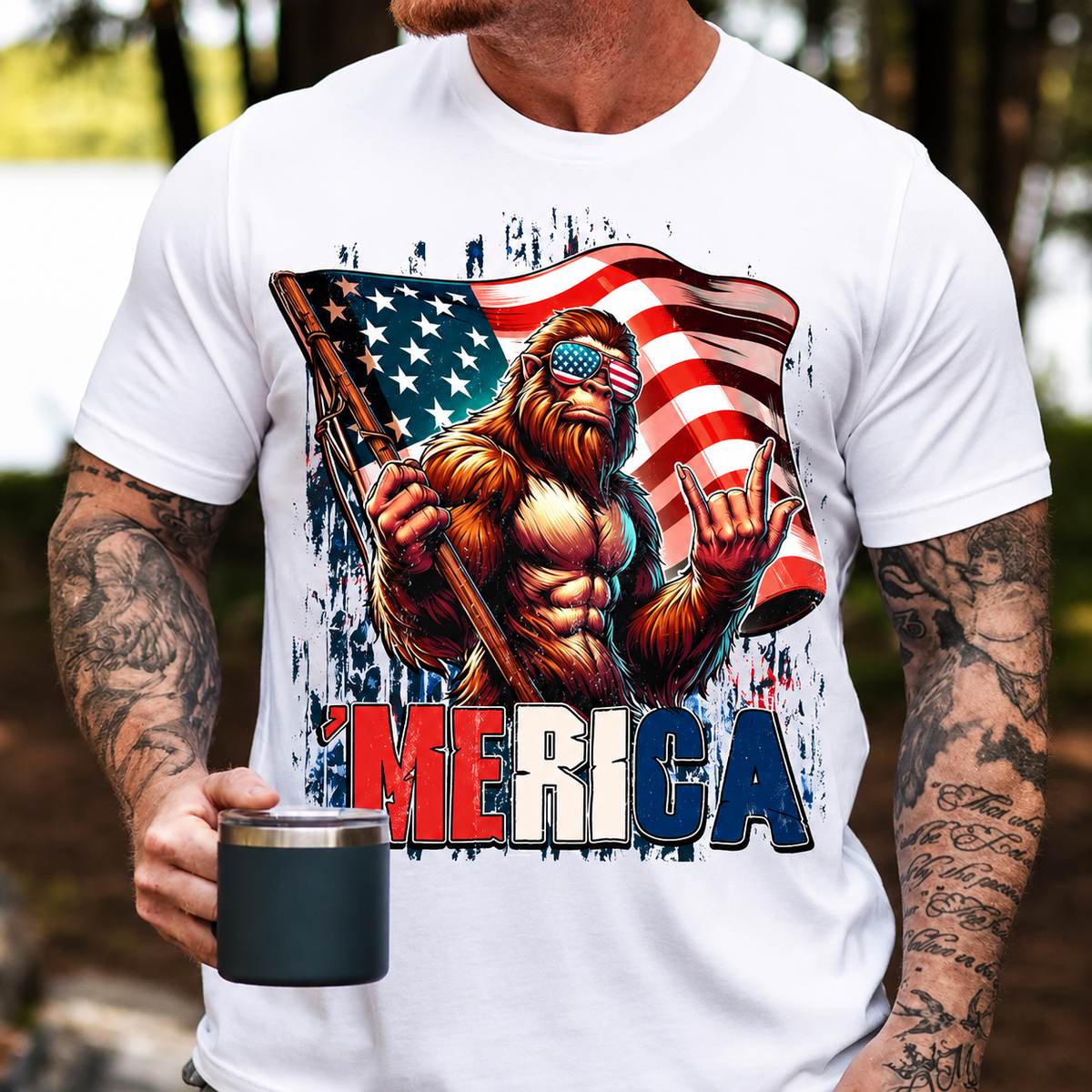 Funny Patriotic Bigfoot America 4th Of July Bright Shirt HO82 902672
