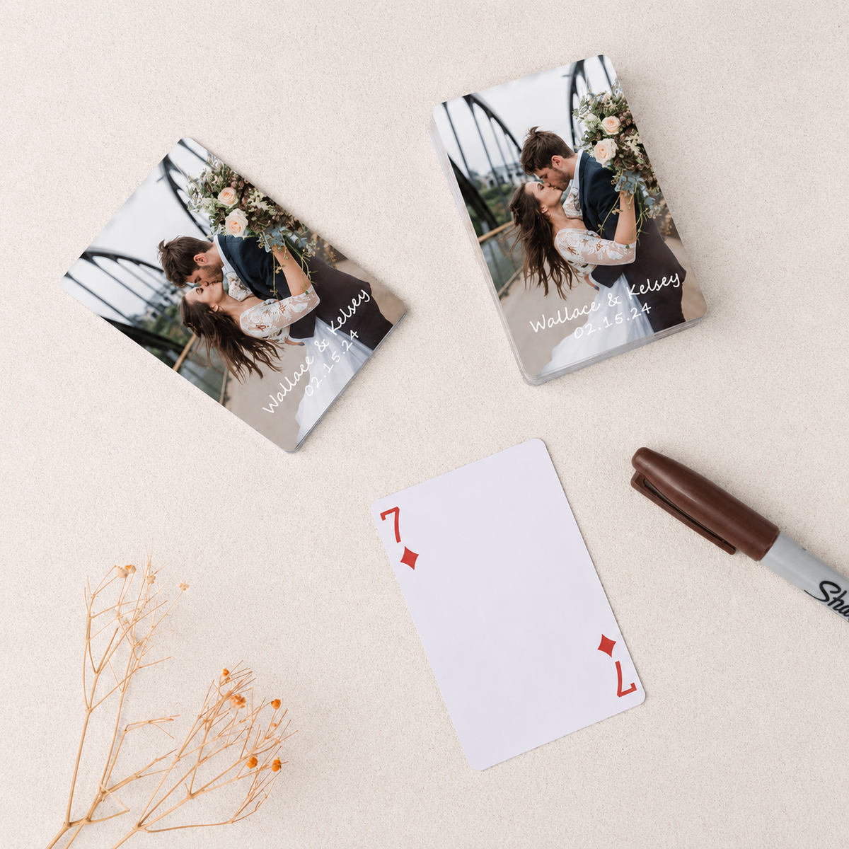 Custom Photo Wedding Playing Cards - Personalized Wedding Guest Book Alternative, Newlywed Gift HO82 903260