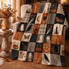 Vintage Patchwork Ghost Owl Black Cat Halloween Flannel Blanket HO82 903806
