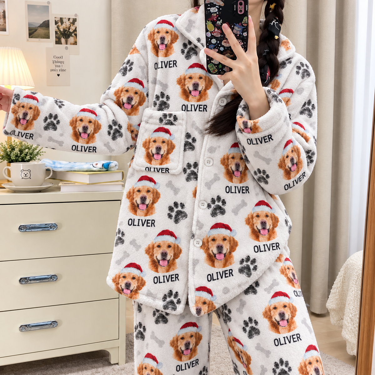 Custom Photo With Dog Cat Paw Fluffy Loungewear HO82 903808
