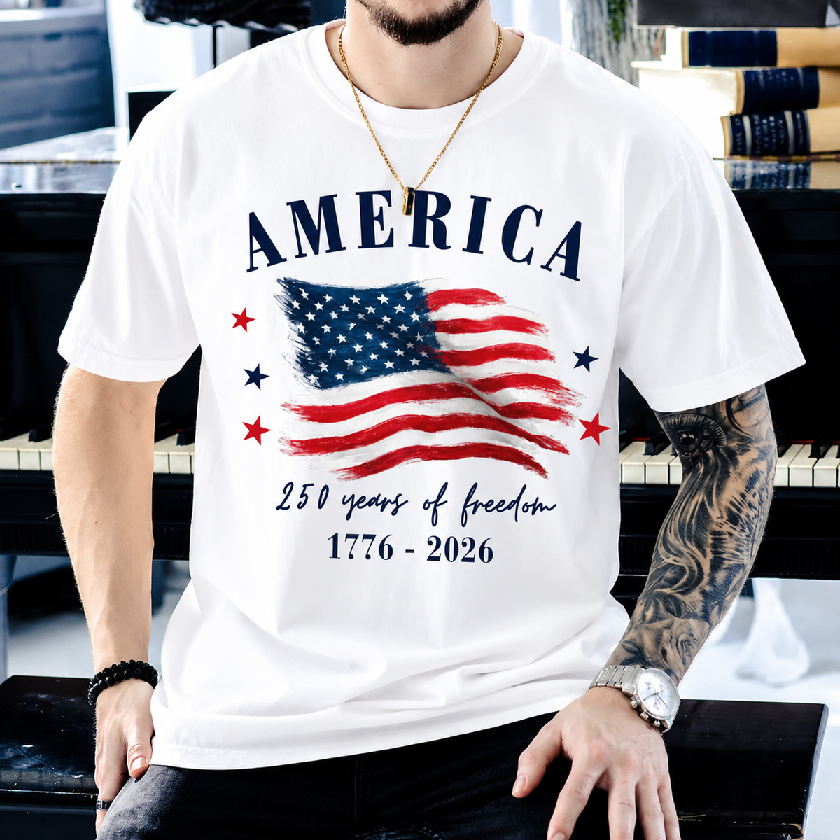 USA 250th Anniversary Independence Day Bright Shirt HO82 902682