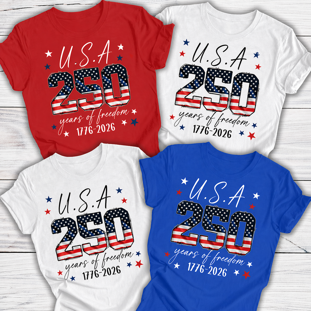 U.S.A 250 Years Of Freedom Shirt TH10 169727