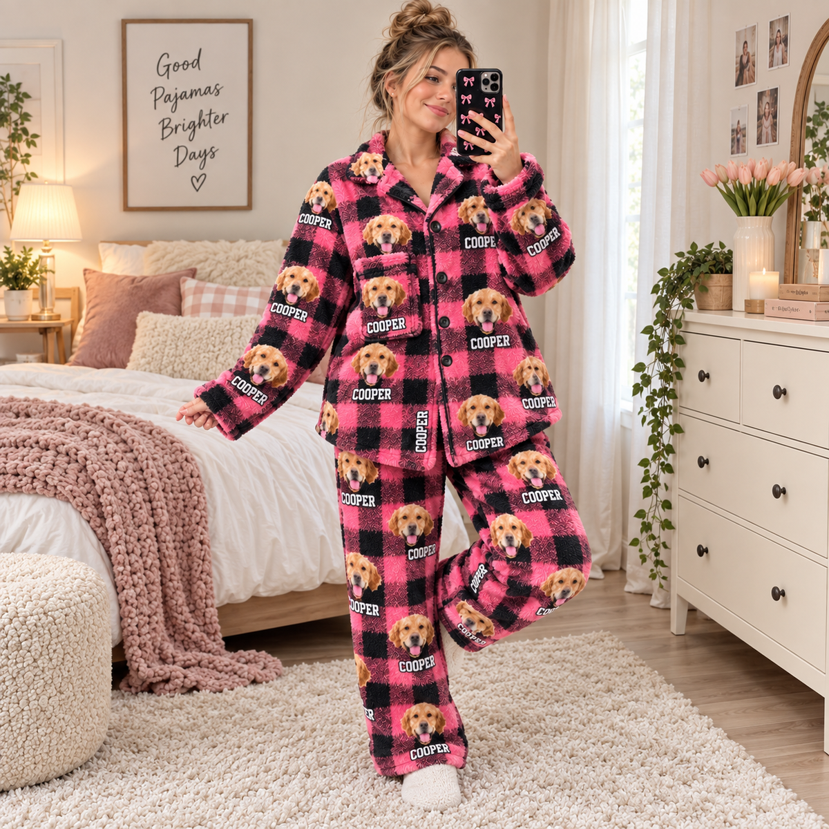 Custom Photo Name Dog Cat Fluffy Loungewear - Christmas Gift For Pet Lovers HO82 903810
