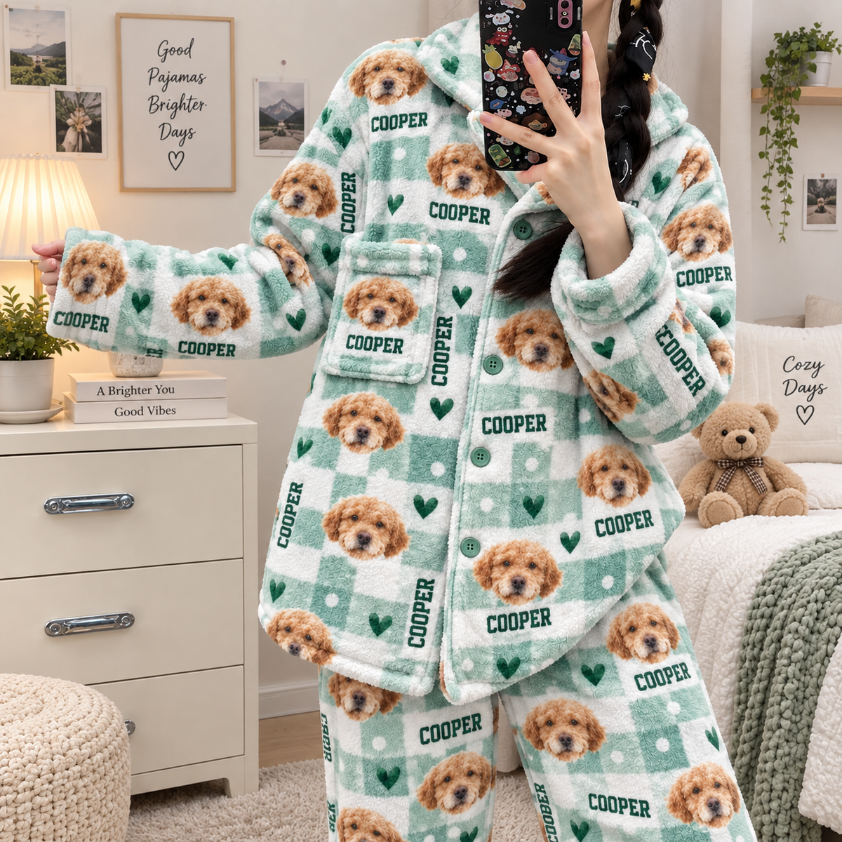Custom Photo Dog Cat Mom Dad Fluffy Loungewear - Christmas Gift For Pet Lovers HO82 903812