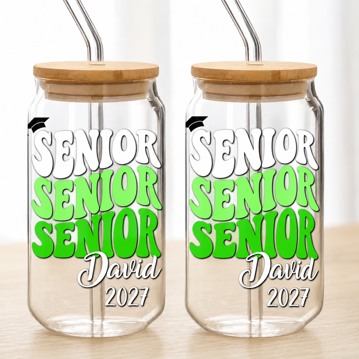 Custom Name Senior Glass Can Graduation Gift TH10 898333
