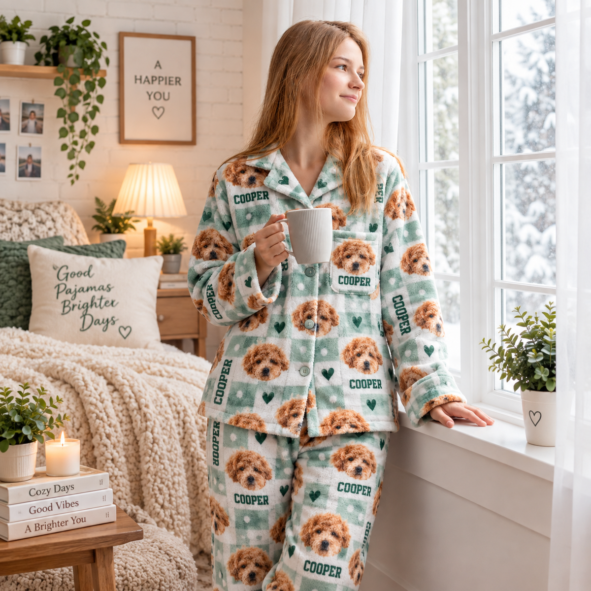Custom Photo Dog Cat Mom Dad Fluffy Loungewear - Christmas Gift For Pet Lovers HO82 903812