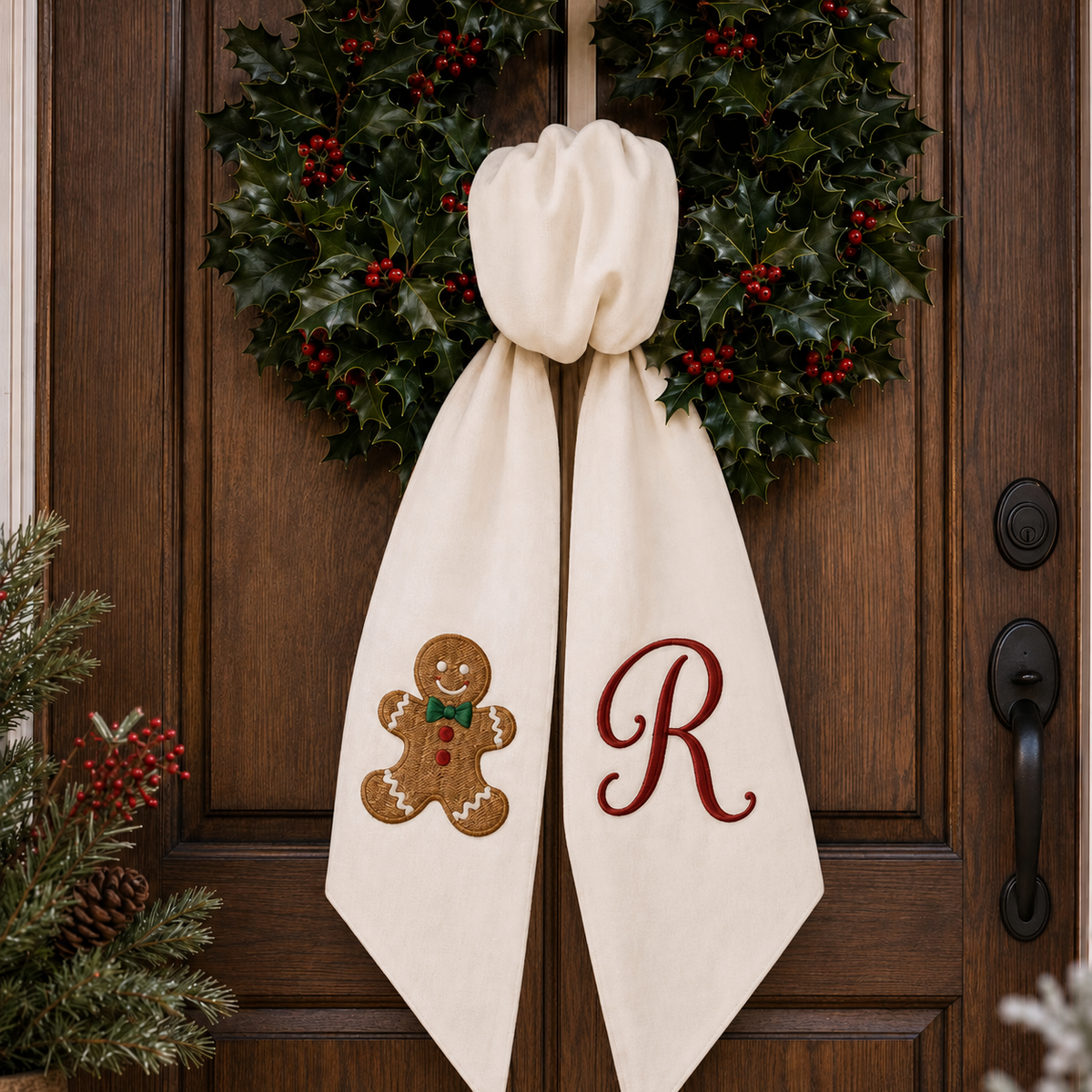 Personalized Custom Name Christmas Wreath Sash For Home Decor TH10 170799
